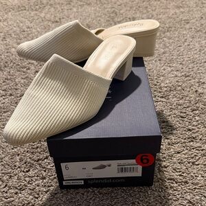Splendid Cream Ribbed Mules